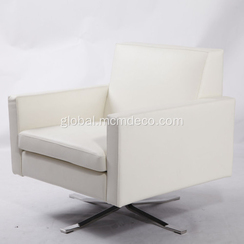 Rotatanle Leather Armchair White Kennedee Rotatanle Leather Armchair Manufactory